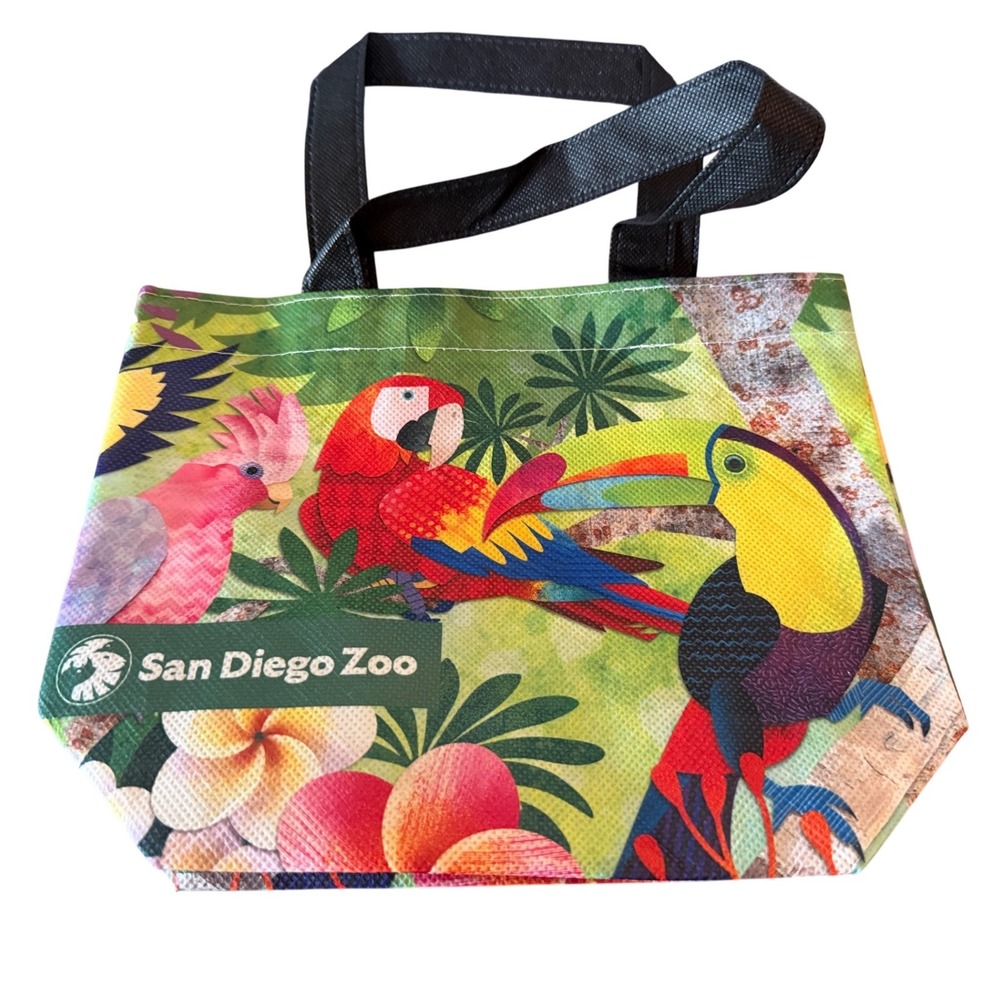 San Diego Zoo Tote Bag Women Small Multicolor Excellent Tropical Bird RPET Print